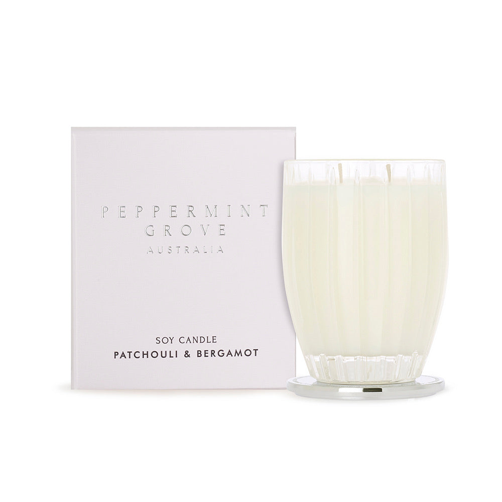 Peppermint Grove patchouli & bergamot soy candle
